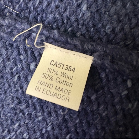 2/$20 Handmade Boys 4 Wool Sweater Full Zip Hooded Train Choo Blue Chunky Knit - Picture 9 of 9